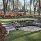 Multi level backyard with putting green